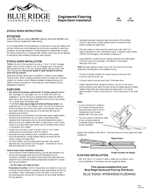 Blue Ridge Flooring Instructions